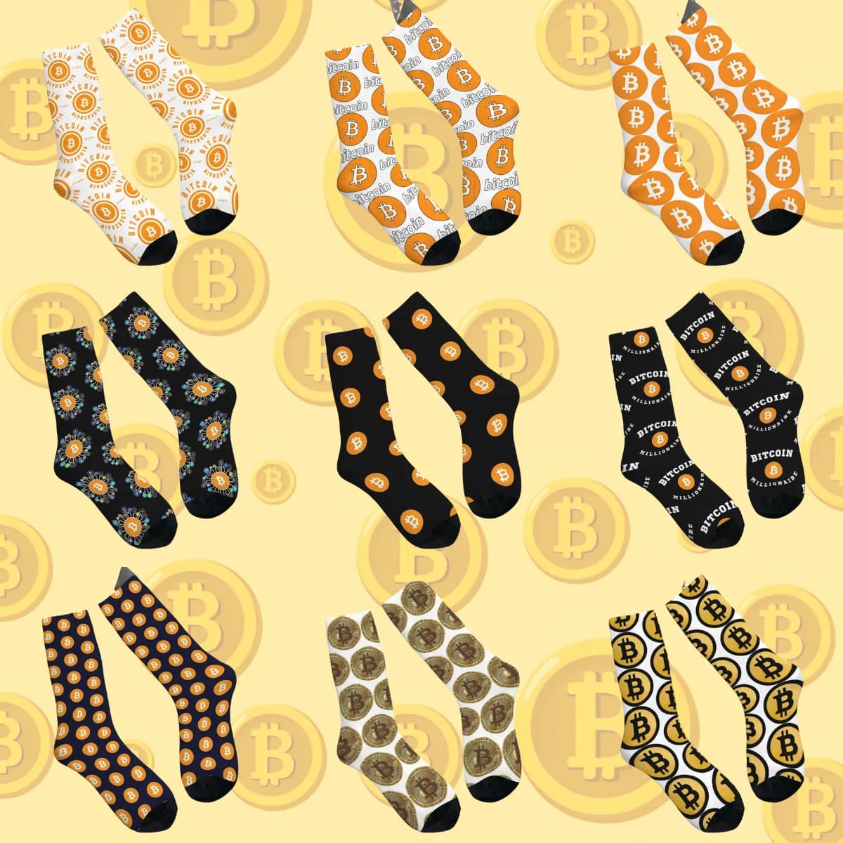 Socks for cryptocurrency Bitcoin BTC Funny socks Fall-proof Socks Adult Men Running Comfortable sports socks