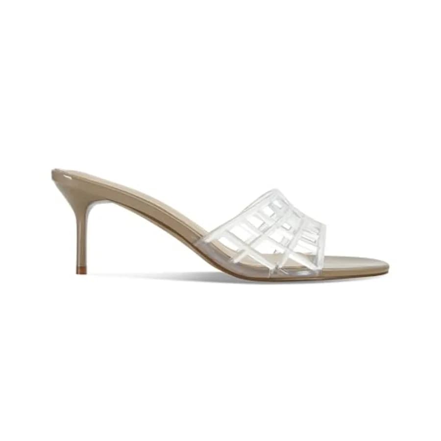 Sandali con tacco in gelatina da donna, a punta aperta, slip-on, mules in rete trasparente, sandali estivi alla moda per la spiaggia