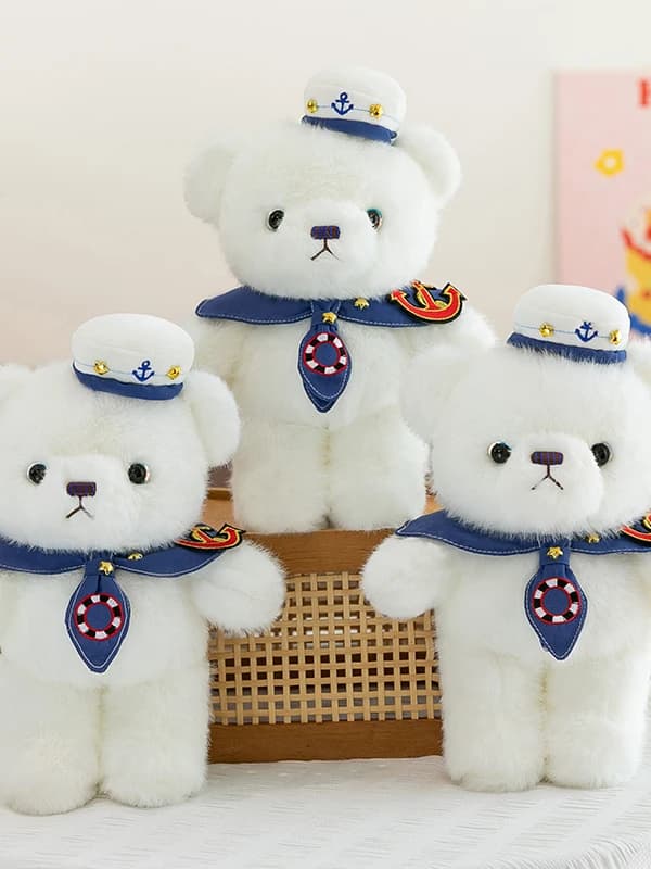 Simpatico Orsacchiotto Marinaio Peluche, Orsetto Pirata, Cuscino per Dormire per Bambini, Regalo per Ragazzi e Ragazze, Bambole Morbide Imbottite