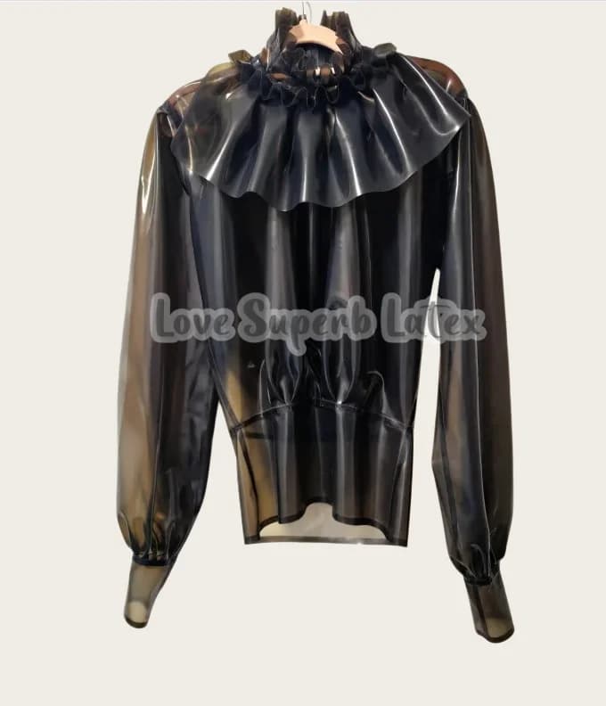 Customizable women's latex blouses Latex Rubber Catsuit women's latex jacket Top Halloween Party