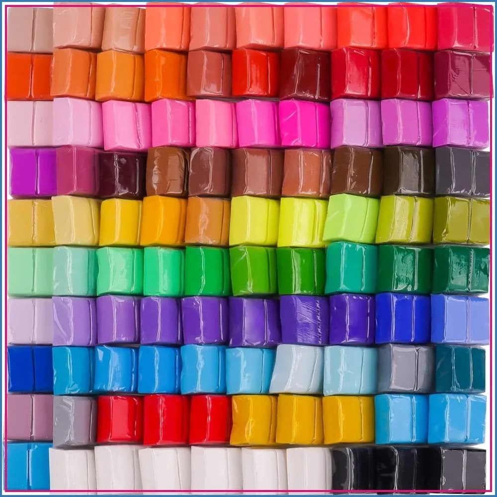 100 Pcs Polymer Clay Value Pack, 82 Colors Bulk Small Blocks Starter Kit with Tools, Individually Wrapped Oven Modeling Clay for Sculpting DIY