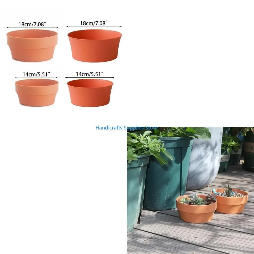 R1WA Imitation Terracotta Pots/Tray Garden Courtyard Supplies for Plants Bonsai Cactus Plants Drainage Containers