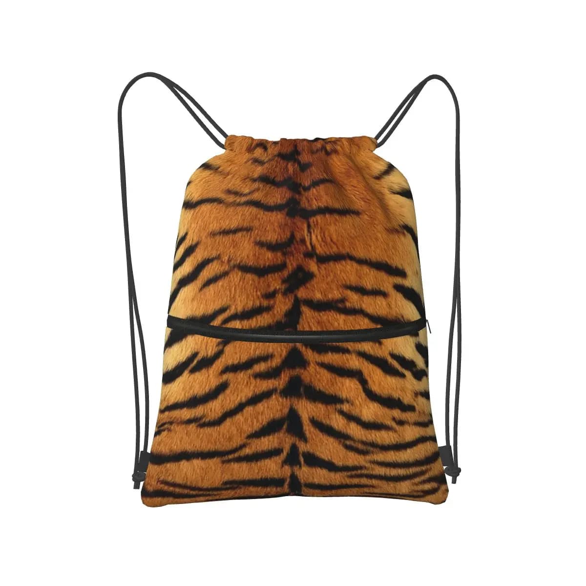 Tiger Fur Sketch Color Picture Backpacks Fashion Drawstring Bags Shoes Bag Book Bags for Travel School