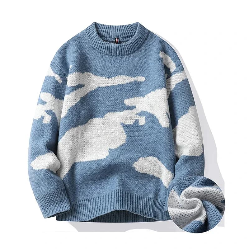 2025 autunno uomo maglione casual modello nuvola coppia carina maglioni girocollo manica lunga maglione lavorato a maglia maschile pullover Harajuku