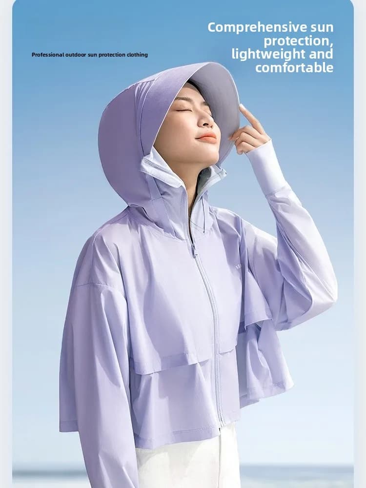 Gilet Protettivo Solare Donna in Tessuto Leggero e Traspirante con Protezione UV, Effetto Rinfrescante, Stile Estivo per il Pendolarismo