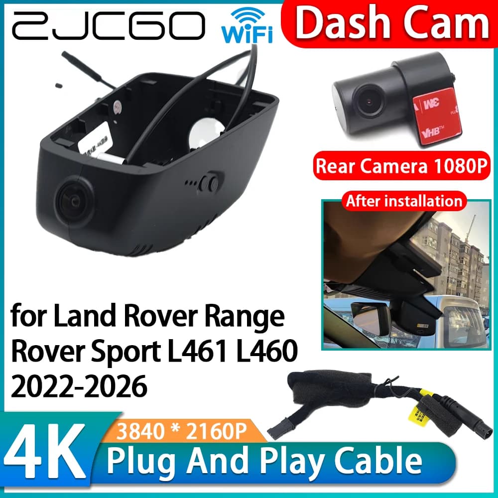 ZJCGO per Land Rover Range Rover Sport L461 L460 2022-2026, Videoregistratore DVR 4K 2160P WiFi OEM, Dash Cam con Telecamera Anteriore e Posteriore
