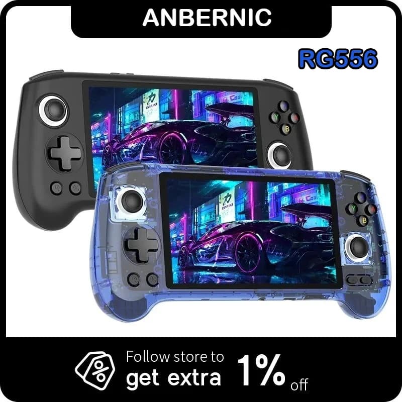 ANBERNIC RG556 Handheld Games Console 5.48'' AMOLED 1080*1920 Screen Android 5500mAh Portable Video Games Player AI Assistant