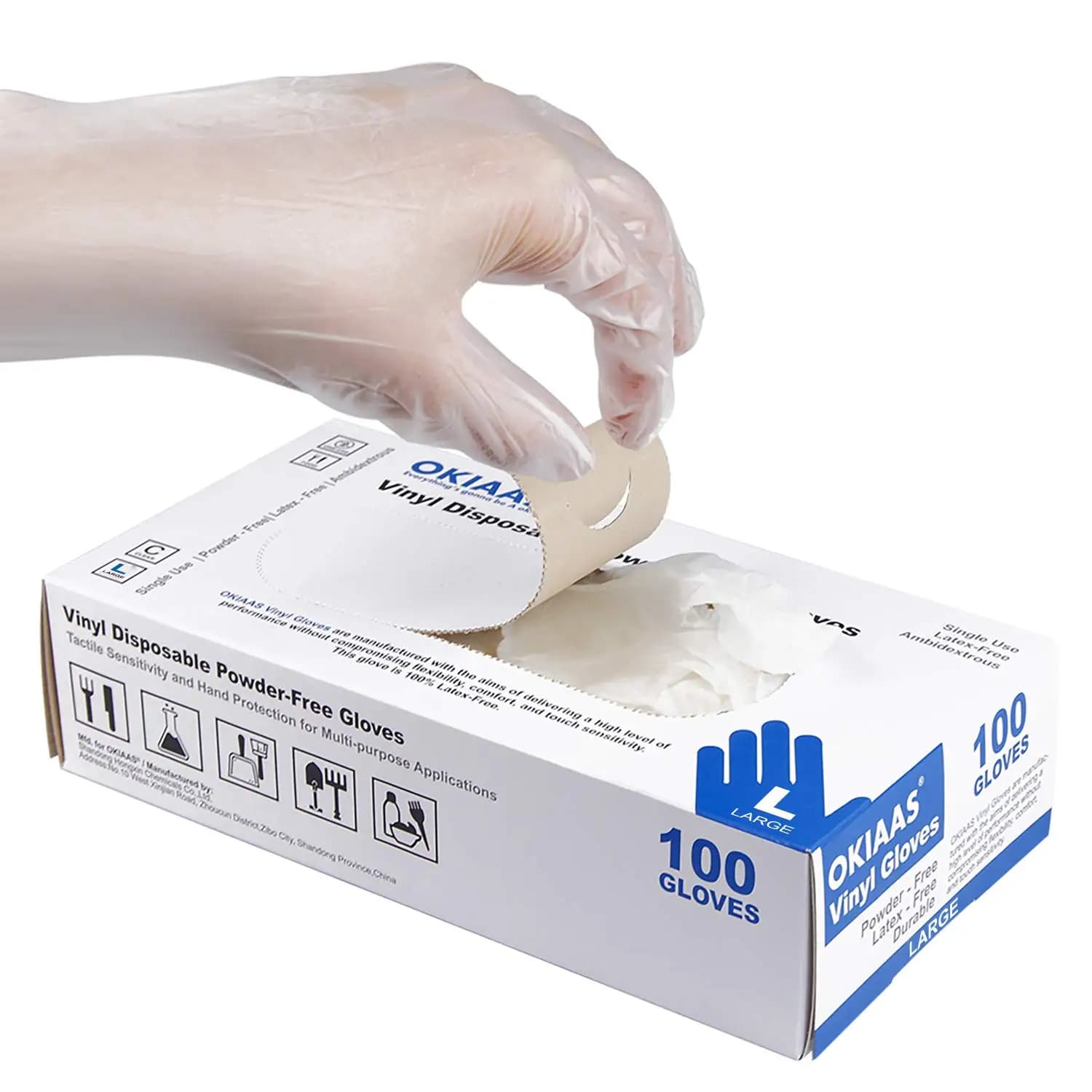 Disposable Gloves M, Food Safe | Latex-Free and Powder-Free Clear Vinyl Gloves for Cooking, Food Prep, Household Cleaning | Medi