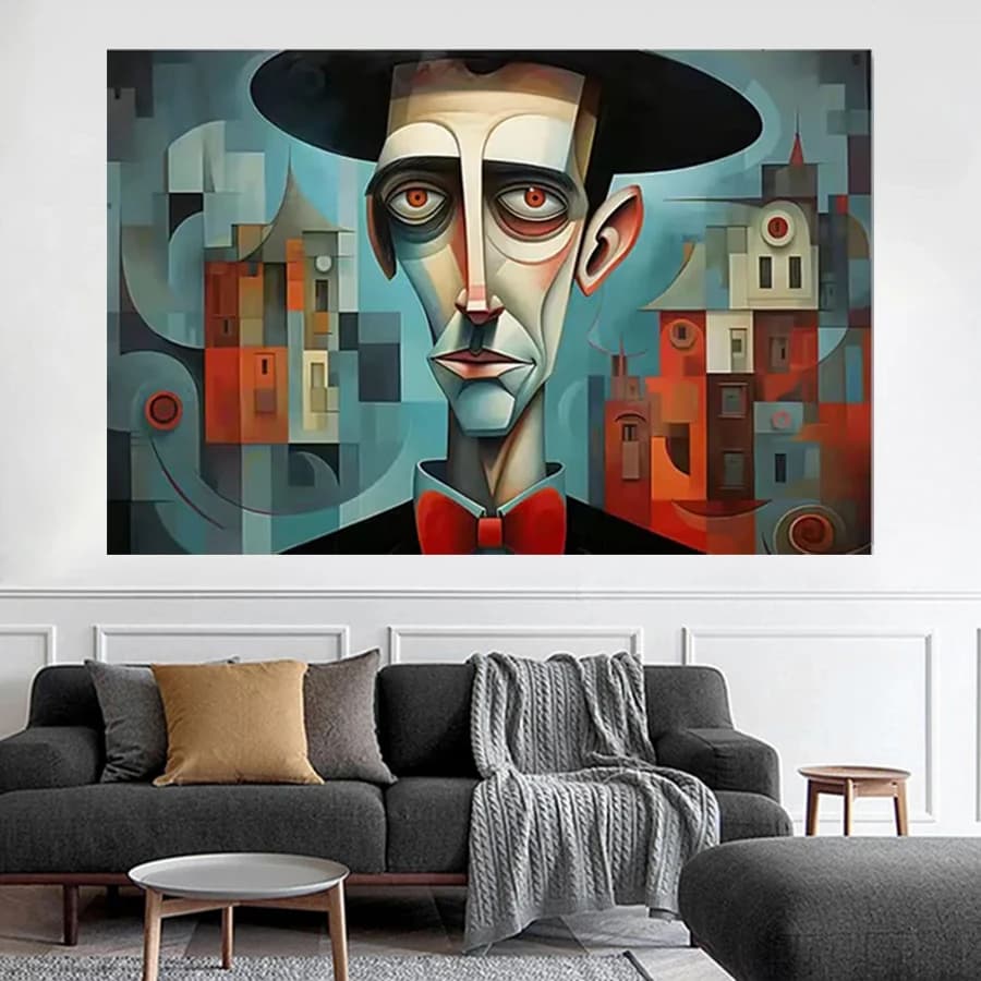 Diamond Painting Abstract Man Enigmatic Gentleman Geometric Full Square Round Mosaic Handmade Cross Stitch Kit 5D Diy Home Decor