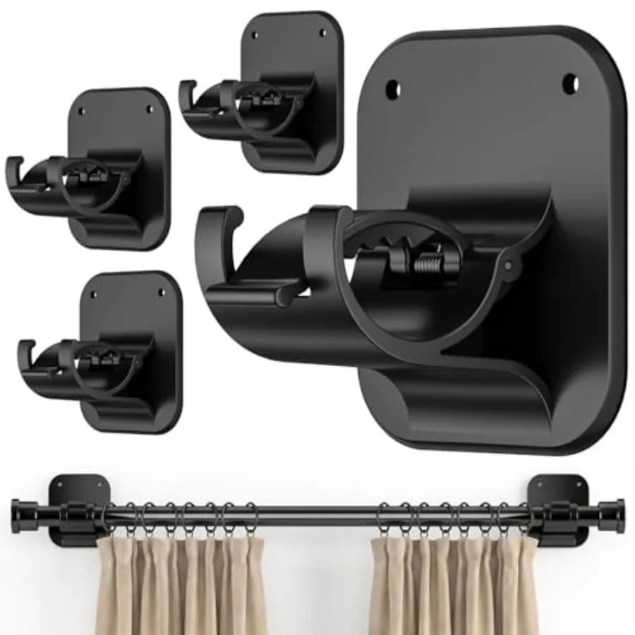 Supporti per Aste Tende Senza Foratura - 20LB, Supporti Adesivi per Aste Tende, Ganci da Parete Autoadesivi, Miglioramenti per Affittuari