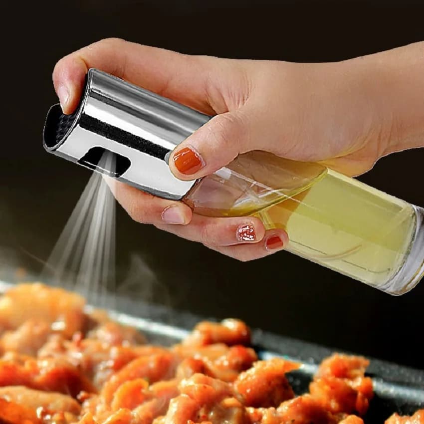 Spruzzino per Olio in Vetro, Contenitore Domestico a Pressione per Olio Spray Fine, Bottiglia per Salse, Aceto e Condimenti da Cucina, Spruzzino per Olio da Barbecue