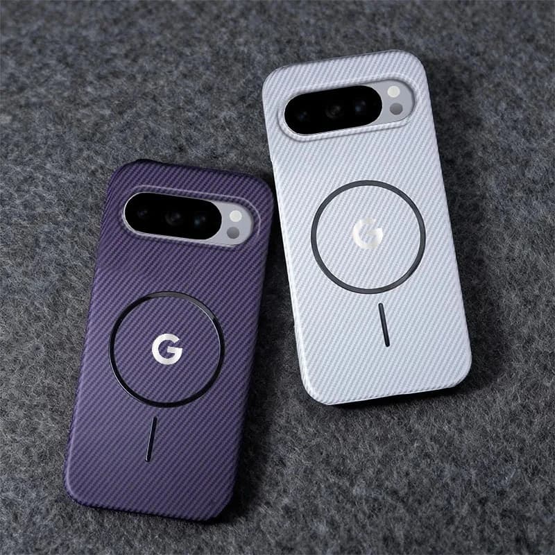 Custodia di Lusso in Fibra di Carbonio per Google Pixel 10 9 Pro XL 10A 9A, Compatibile con MagSafe, Ultra-sottile e Antiurto