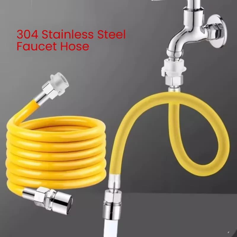 Faucet Extension Hose Adjustable Thickened 304 Stainless Steel Material Adjustment Free Bend Splash Proof Extension Tube Adapte