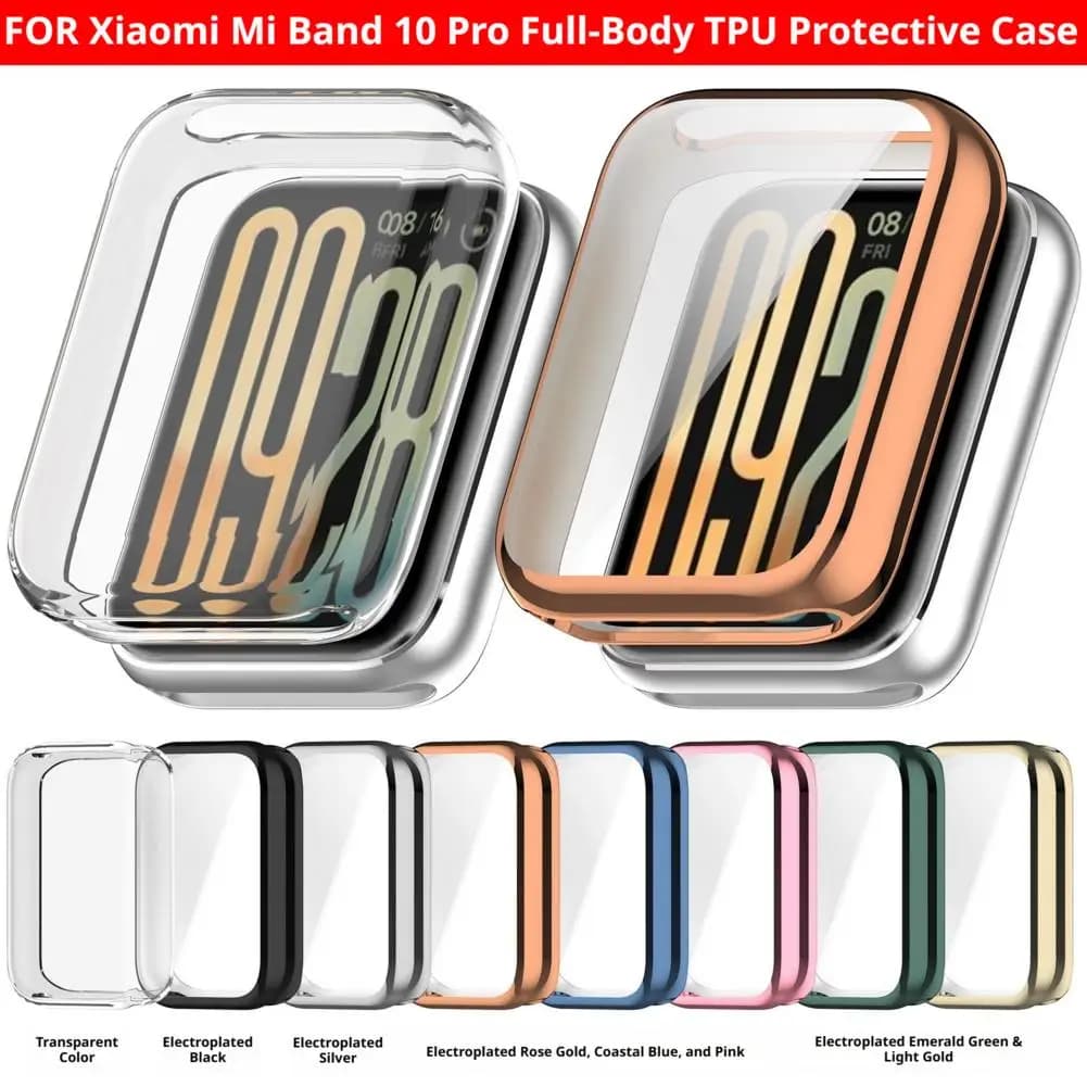 Soft TPU Case For Xiaomi Smart Band 10 Pro Smart Watch Cases Bumper Shell Cover Screen Protector For Miband 10 Pro