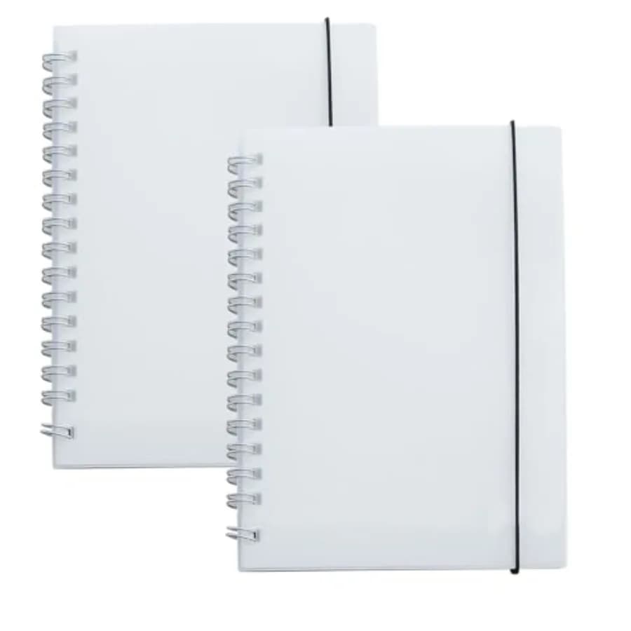 2 quaderni a spirale con copertina rigida, carta trasparente A6, 5,7 x 4,1 pollici, 160 pagine, carta spessa a griglia, 80 fogli.