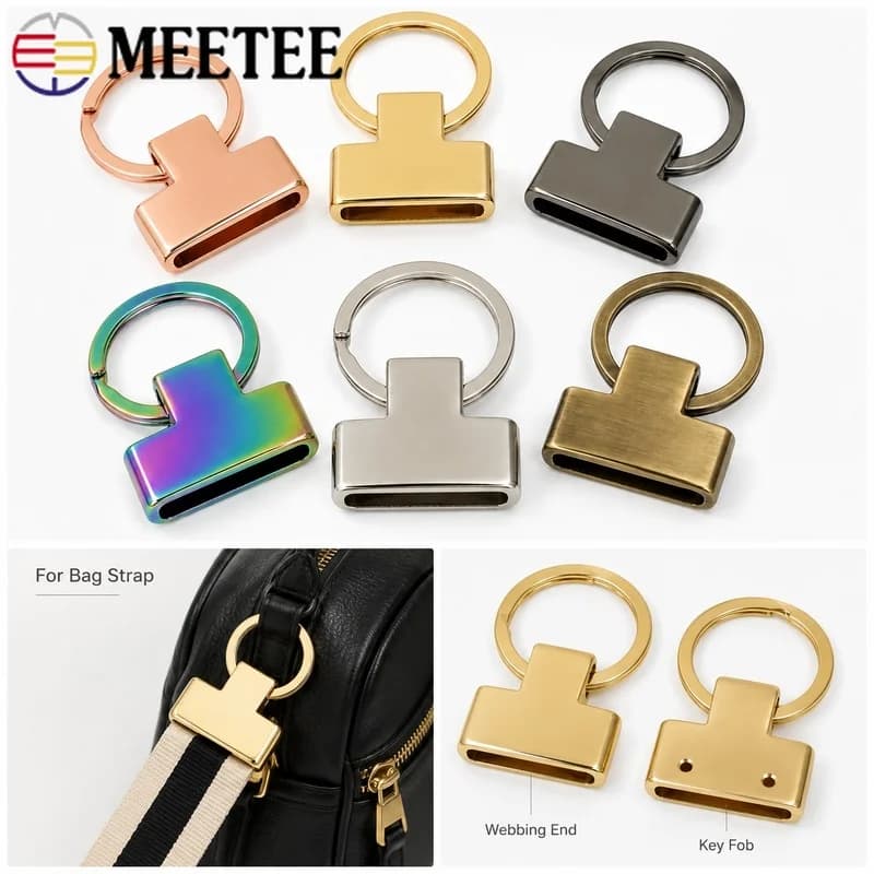 5-30Pcs 20/24mm Metal O-Ring Clamps Handbag Strap Connector Webbing End Clip Keychain Lanyard Buckle Craft Hardware Parts