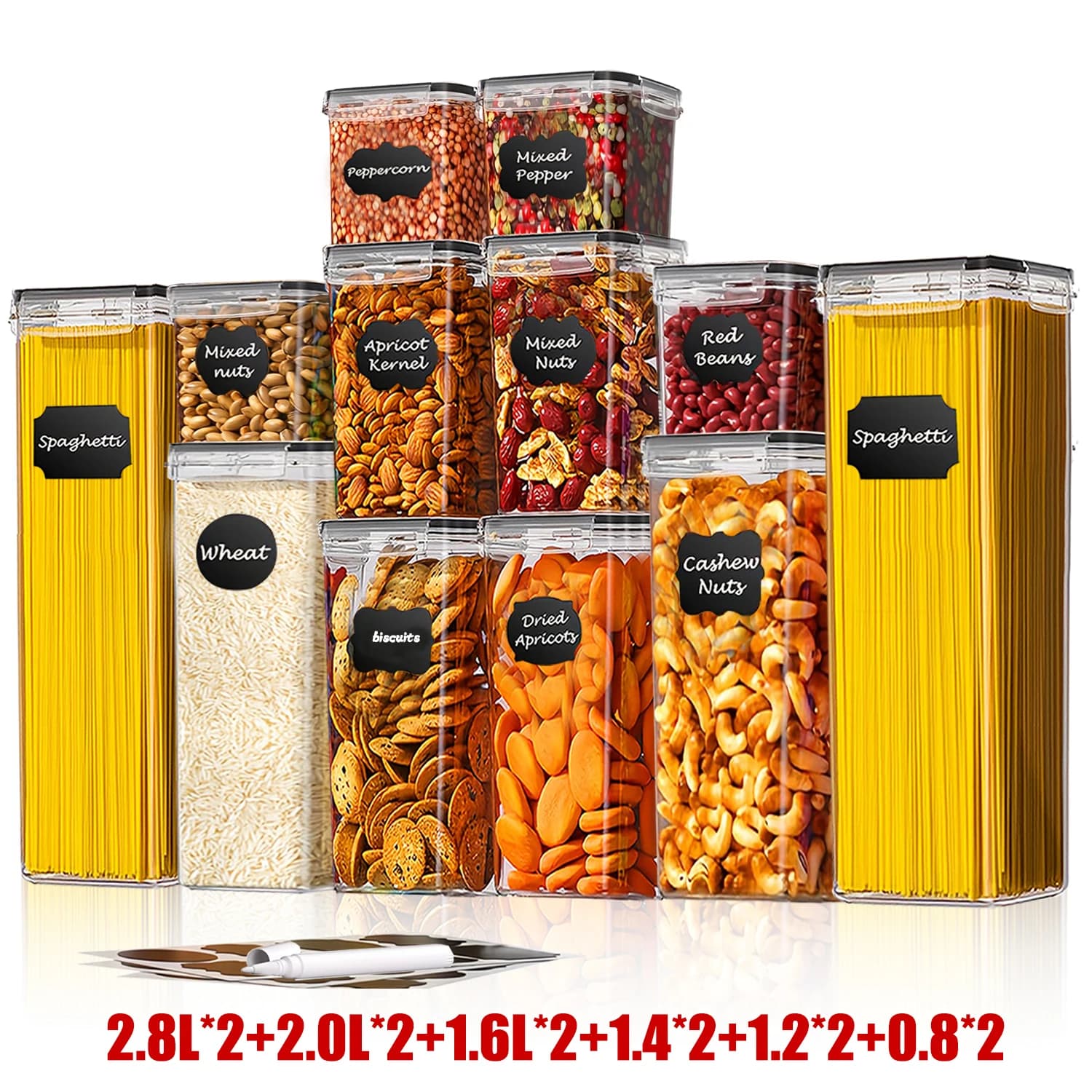 12 Sets Airtight Food Storage Containers With Lids, BPA Free, Food Preservation Containers. for Kitchen Pantry Organization And