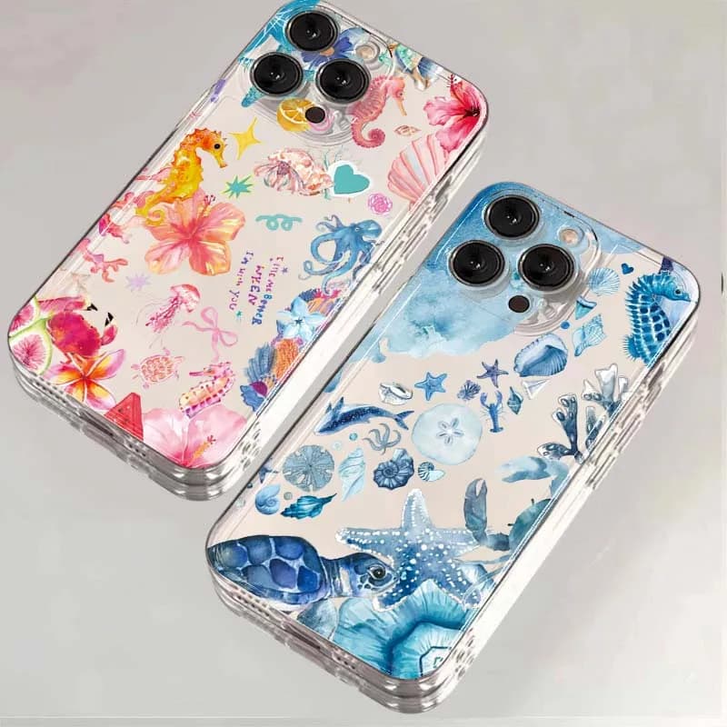 Summer Cartoon Turtle Pattern Phone Case for Samsung Galaxy S25 S24 S23 S22 S21 FE Plus Ultra A56 A55 A35 A15 A16 A54 A53 Cover