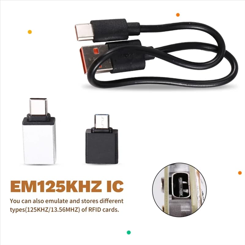 A37T-Chameleon Ultra Lettore di chip intelligente RFID + Portachiavi T5577 + 2XUID/CID Card Smart Emulator IC ID Card Decodifica NFC Lettura Writer