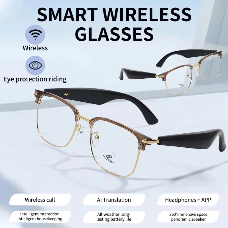 GY600 Smart Glasses 100+ Lingua online AI Traduzione automatica del dialogo Occhiali Bluetooth con altoparlante Protezione UV sportiva