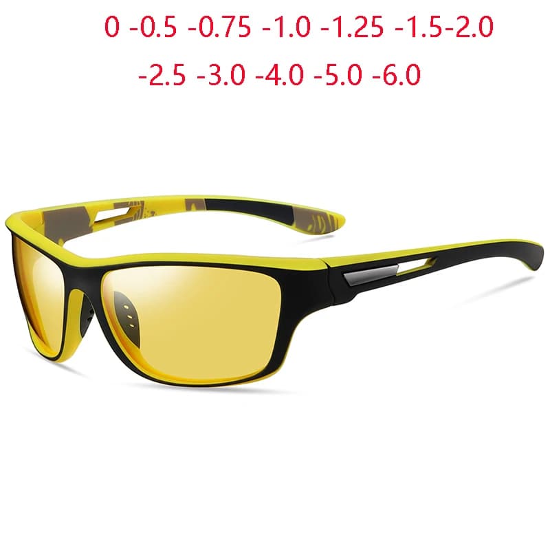 Sport all'aria aperta Guida Miopia Occhiali da sole Uomo Polarizzati Moda Antiriflesso Frangivento Occhiali da sole da prescrizione 0 -0.5 -0.75 a -6.0