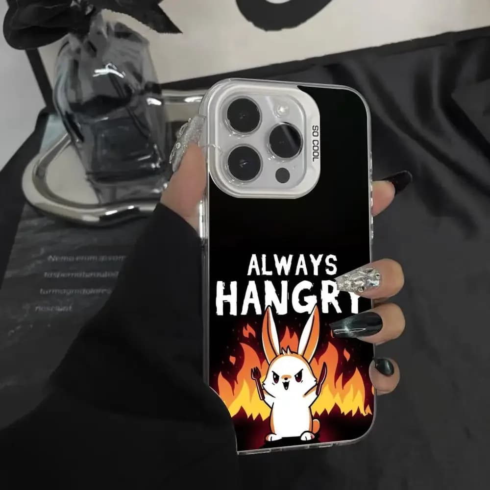social fear rabbit Phone Case For iPhone 17 16 15 14 13 12 11 Pro Max Plus Fashion Slim Shockproof Protective Phone Case