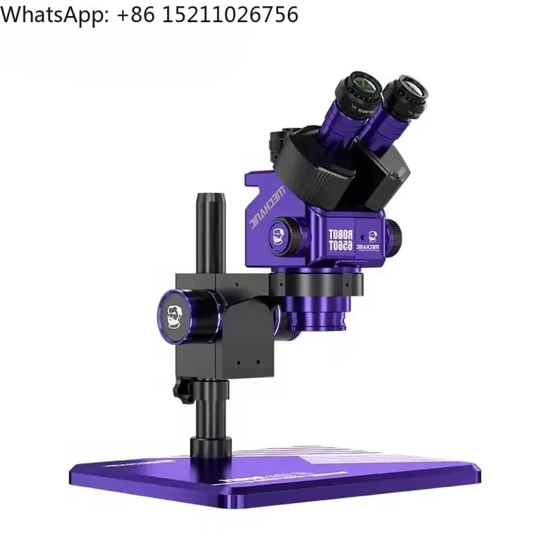 ROBOT MECCANICO 6560T-B11Microscopio industriale stereo trinoculare Zoom continuo 6.5-60X per la riparazione di strumenti PCB della scheda madre