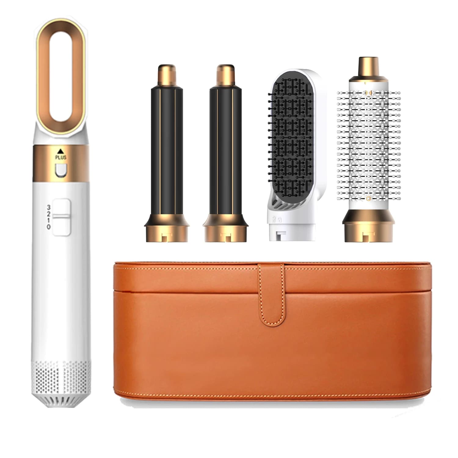 5 in 1 hair dryer and hot air comb brush with iron hair plate for smoothing and fast drying styling
