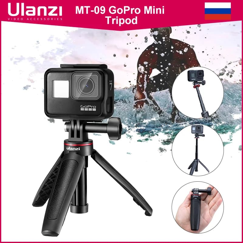 Ulanzi MT-09 Extend Gopro Vlog treppiede Mini portable tripod for Gopro Hero 12 11 10 9 8 7 6 Black Session Osmo Action insta360 X3