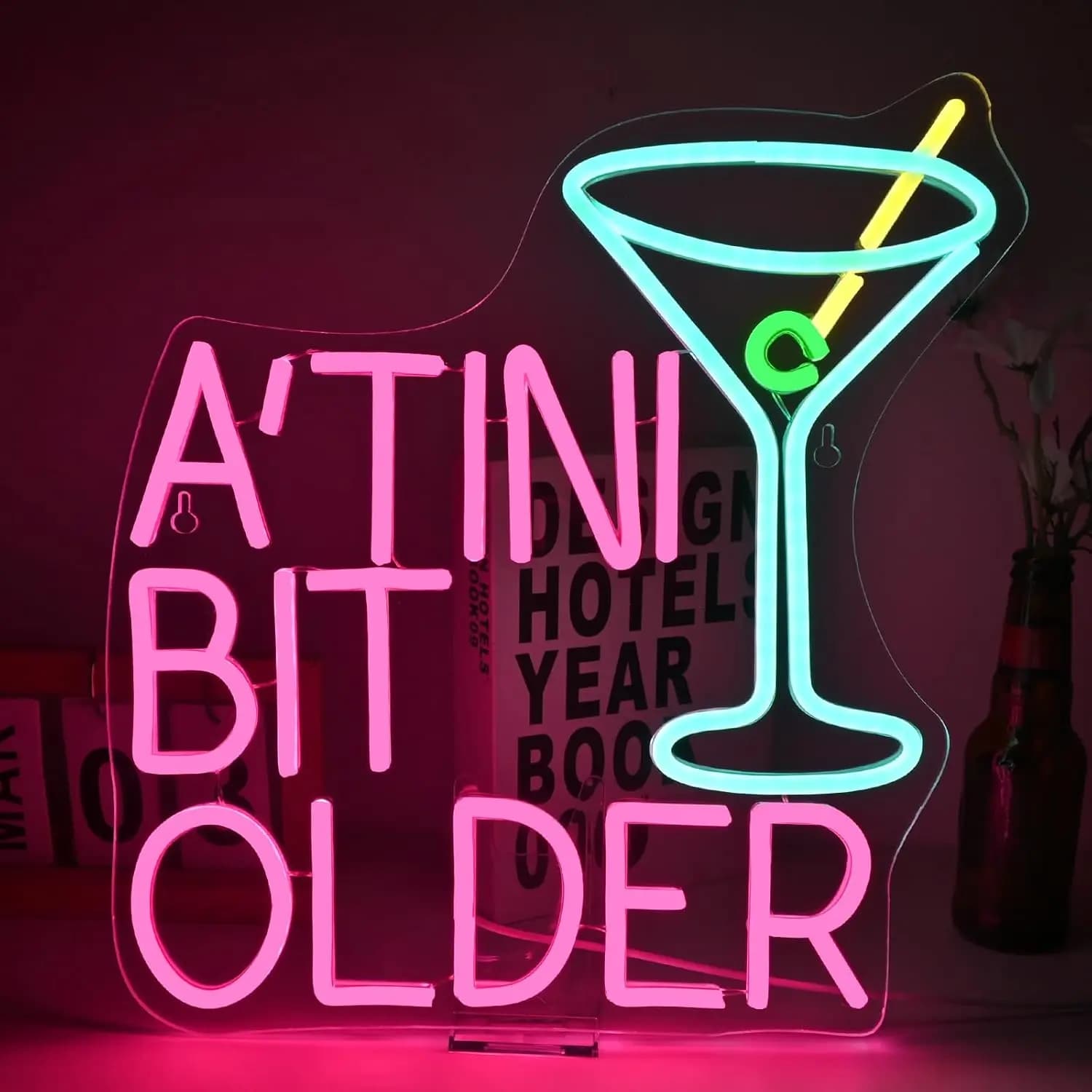 Insegna al Neon A'TINI BIT OLDER, Luce LED USB per Pub, Negozio, Bar Martini, Sala Giochi, Decorazione Camera da Letto, Regalo di Compleanno