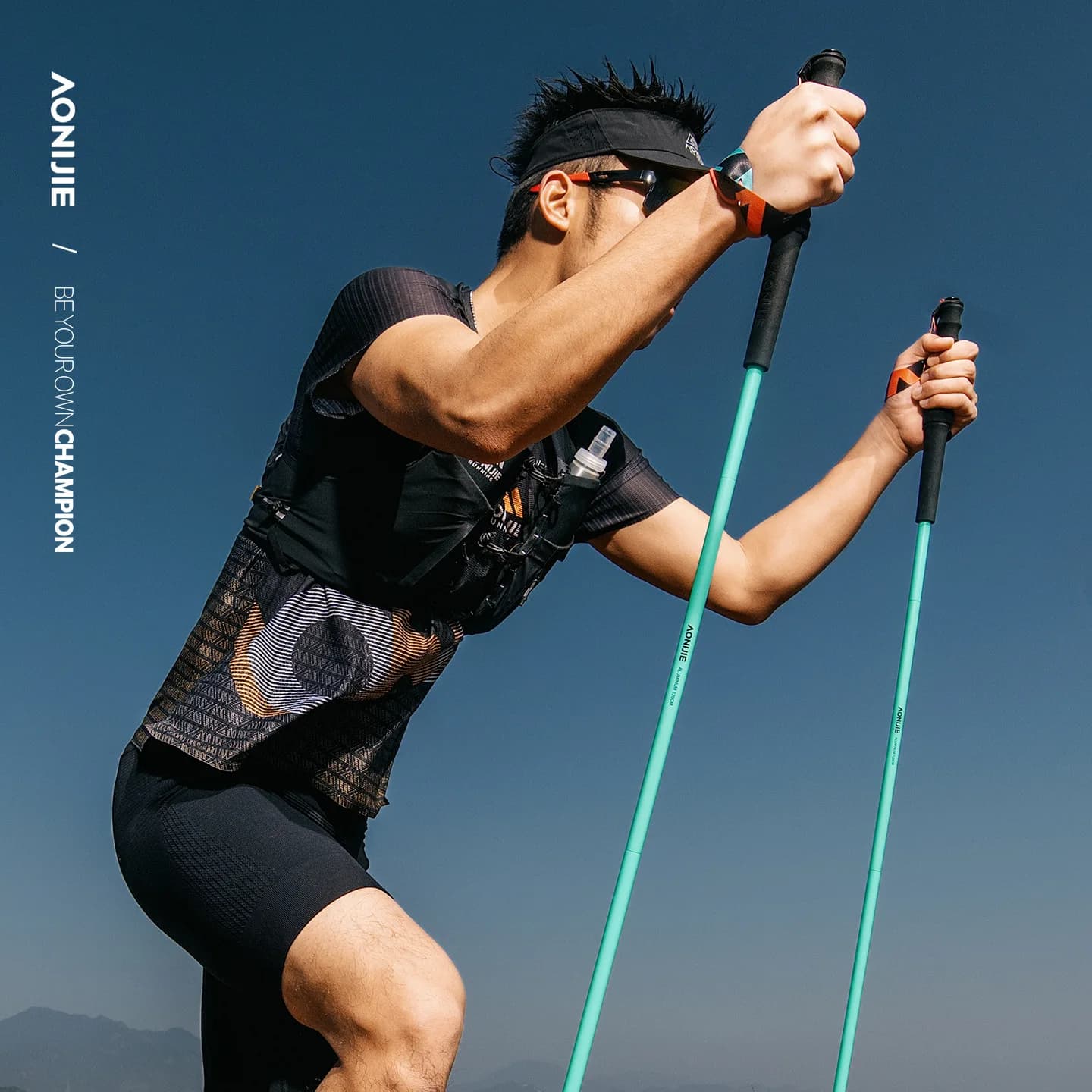 AONIJIE Foldable Trekking Stick for Cross Country Race, Ultra-light Aluminum, Climbing Equipment and Hiking