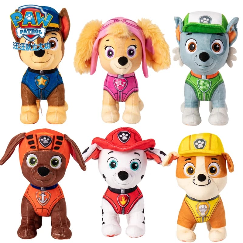 Genuino Paw Patrol 8 tipi di ruote di salvataggio serie peluche animale di pezza giocattoli di peluche con licenza ufficiale regalo di compleanno per bambini