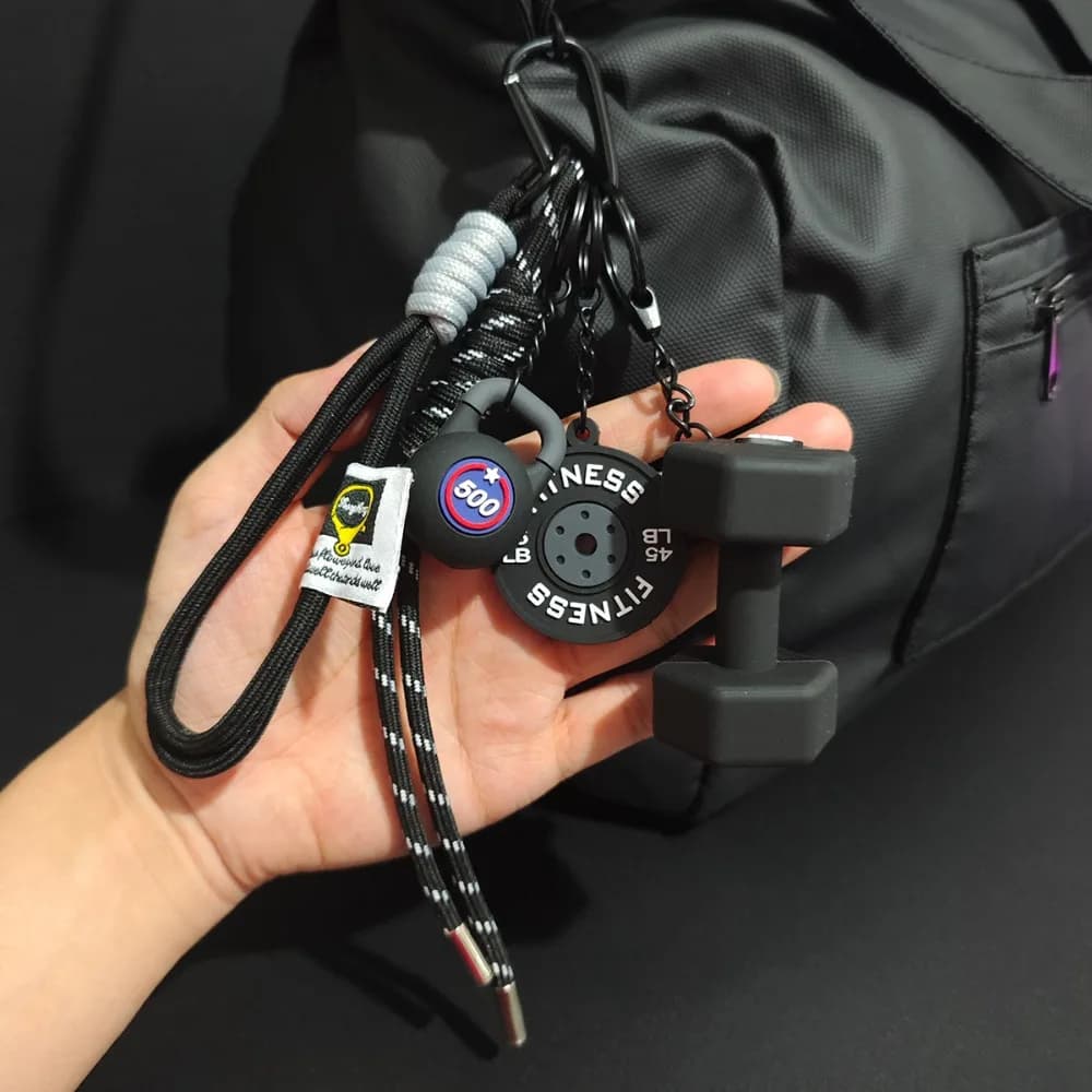 Creative Pesi Shape Keyring with D Buckle, Kettlebell Simulation, Stable