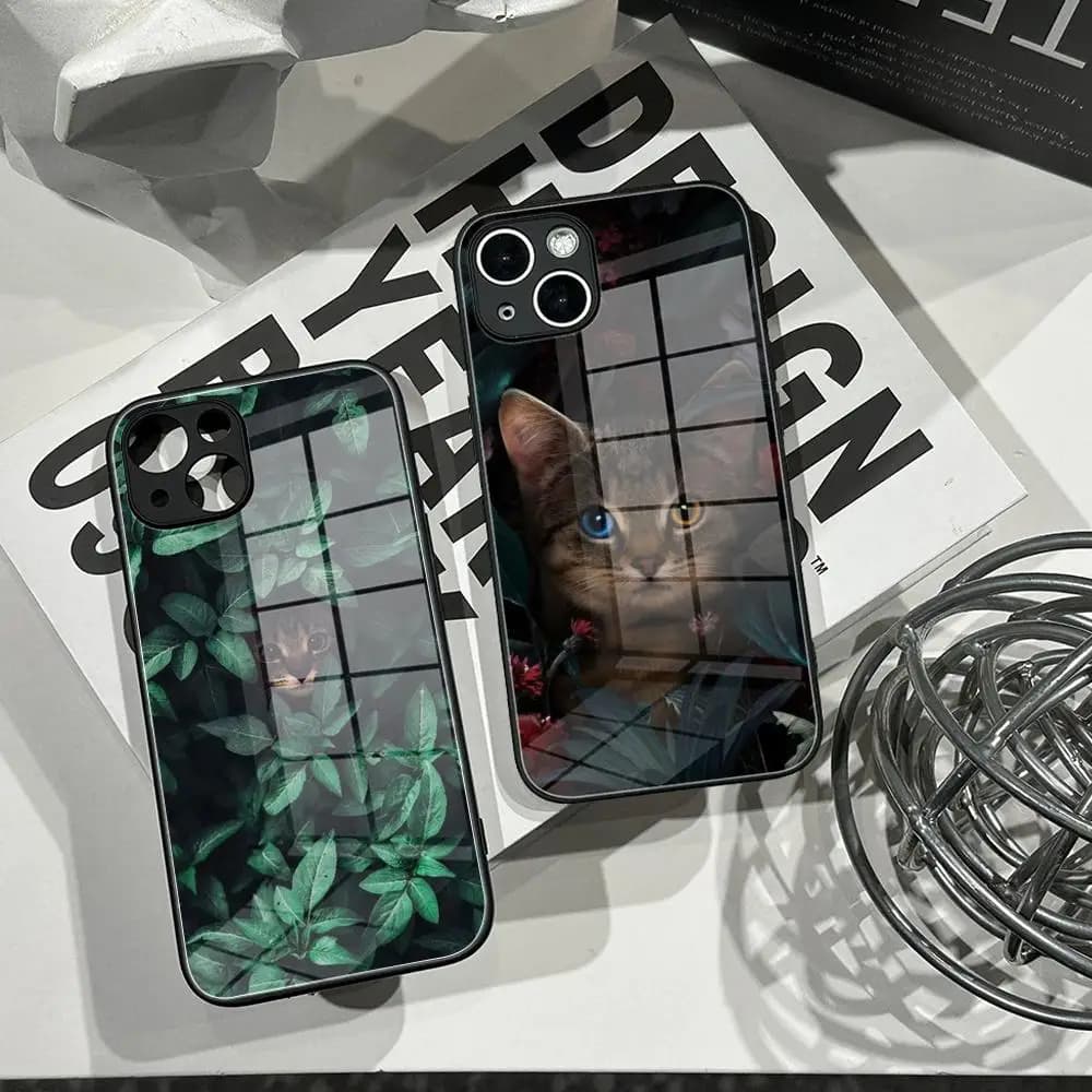 funny animal hiding in the bushes Phone Case Tempered Glass Shell FOR IPhone 16ProMAX 14 12 17Pro Air 15 16 Plus 13 Pro