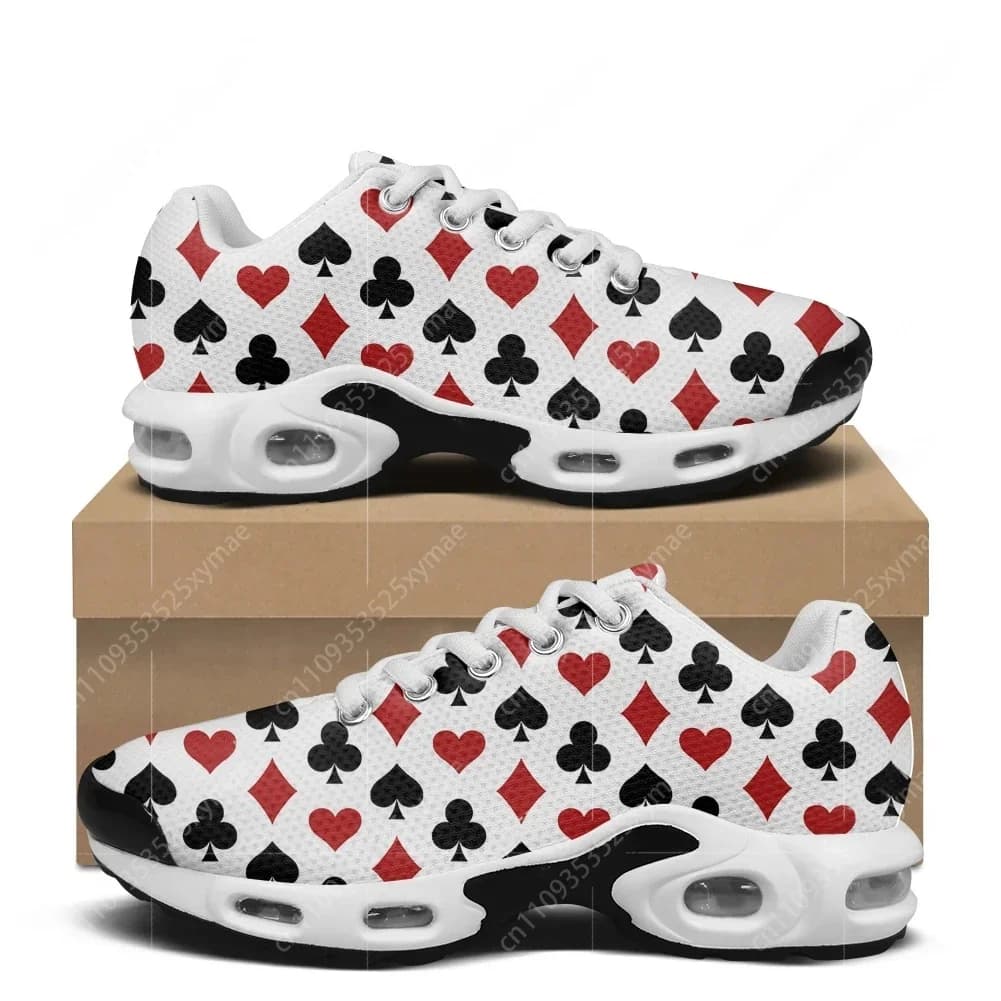 Playing Card White Cloth 3D Print Air Cushion Sneakers Mens Womens Hiking Running Shoes Mountain Climbing Shoes Custom Shoes