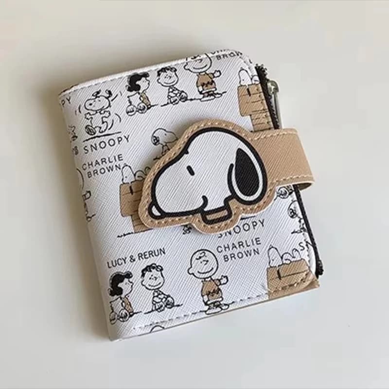 Cute Snoopy Purse Anime Cartoon Short Coin Wallet High Value Zipper Student ID Holders Multi Slot Bag Women Men Birthday Gifts