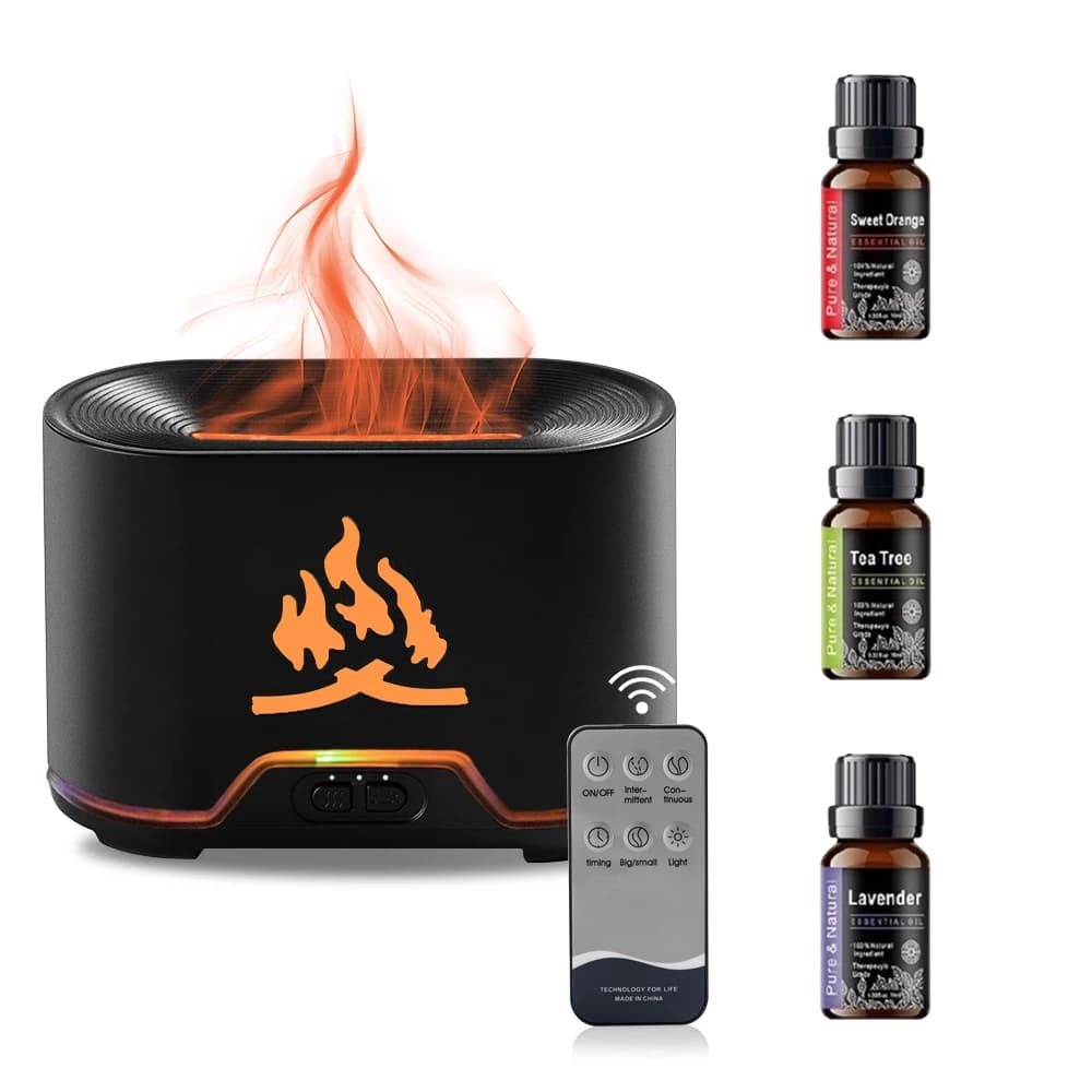 Ultrasonic Cool Mist Humidifier 3-in-1 Gift-Ready Aromatherapy Set Flameless LED Humidifier with Remote & 7 Color Mood Lights