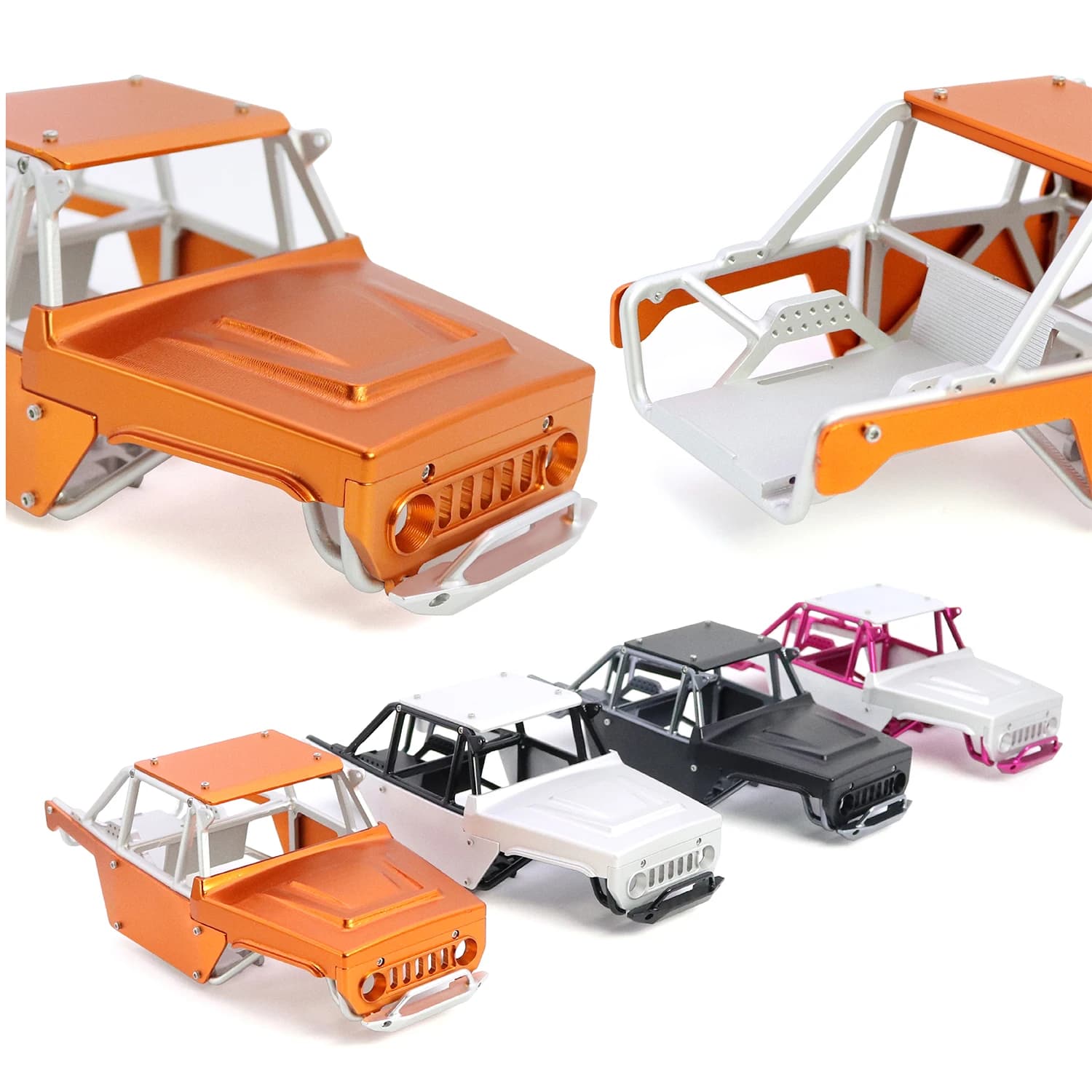 Lega di alluminio Roll Cage Corpo Shell Telaio Telaio Tubo di un pezzo per 1/24 Axial SCX24 Ripper Bronco JLU B-17 C10 Parte di aggiornamento