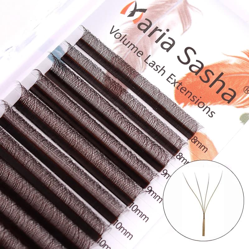 MARIA Brown 4D Type W Shape Eyelash Individual Extension Colorful Eyelash Naturally Soft True Visone Black Premade Volume Fan