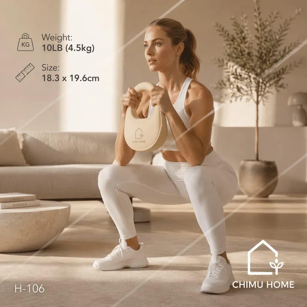 【CHIMU HOME】🌱 10LB Silicone Bag-Style Kettlebell for Women Home Gym Yoga Pilates Soft Weight Training Hand Grip