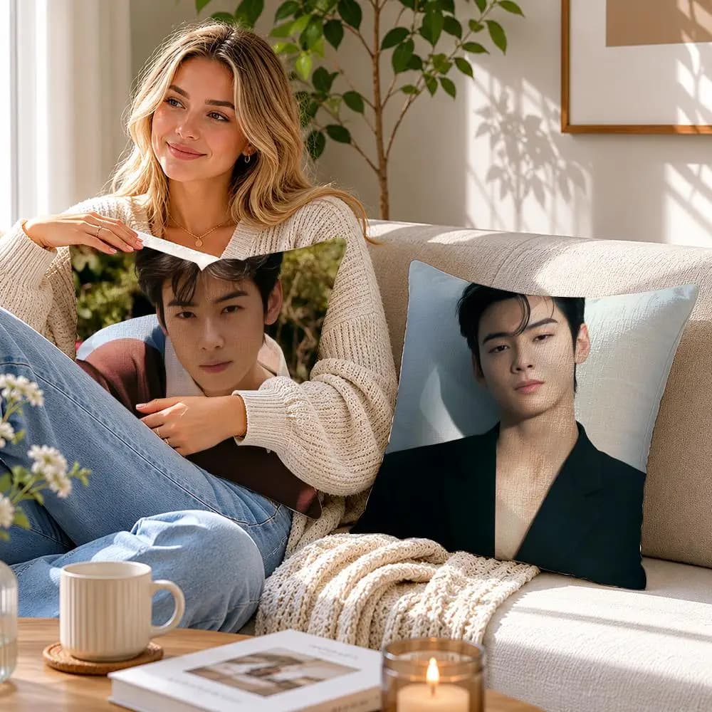 Fodera per cuscino Celebrity C-Cha E-Eun-woo, federa decorativa per cuscino, per divano, letto, decorazioni per esterni