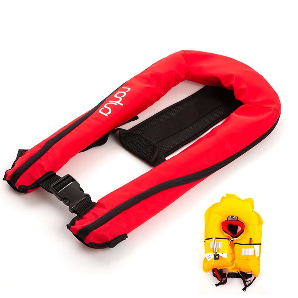 Giubbotto da Pesca Professionale Autogonfiabile, Giubbotto di Salvataggio Manuale per Adulti 150N, Accessori per Sport Acquatici, Rafting e Nautica