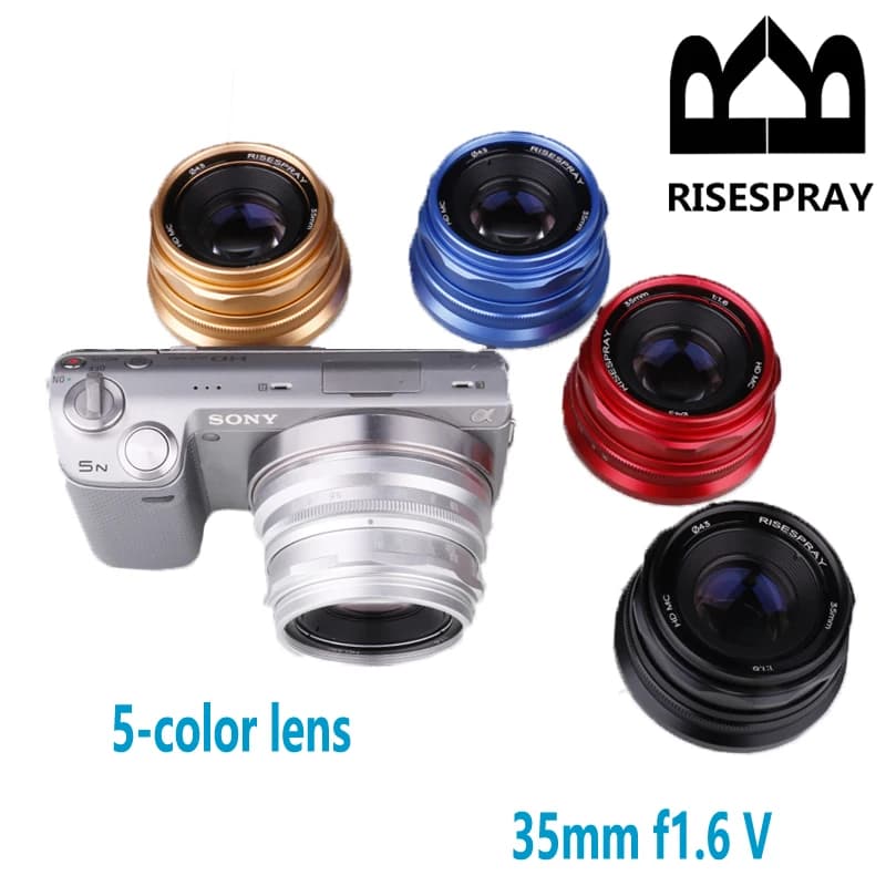RISESPRAY mini cctv 35mm F1.6 generazione 5 messa a fuoco manuale MF Prime Lens per Canon Fuji Sony Olympus Panasonic Mirrorless Camera