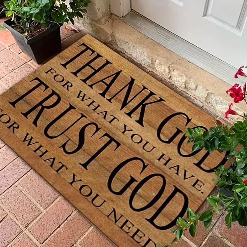 Tappeto d'ingresso cristiano ispirazionale "Gratitudine per aver un tappeto d'ingresso" – Regalo di trasloco, adatto per la porta d'ingresso, tappeto decorativo per la casa