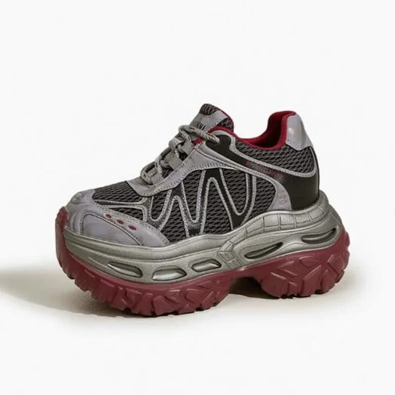 New Women's Fashion Dad Shoes Platform Mesh Running Sneakers Breathable Casual Sports Shoes for Student Everyday Training Shoe