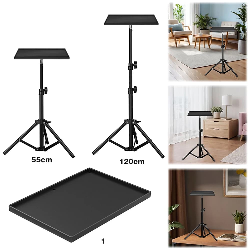 Universal Support for Laptop and Projector with 1/4 Dust Thread, Height Adjustable Tripod Tray, DJ Equipment Support for Projectors and Monitor
