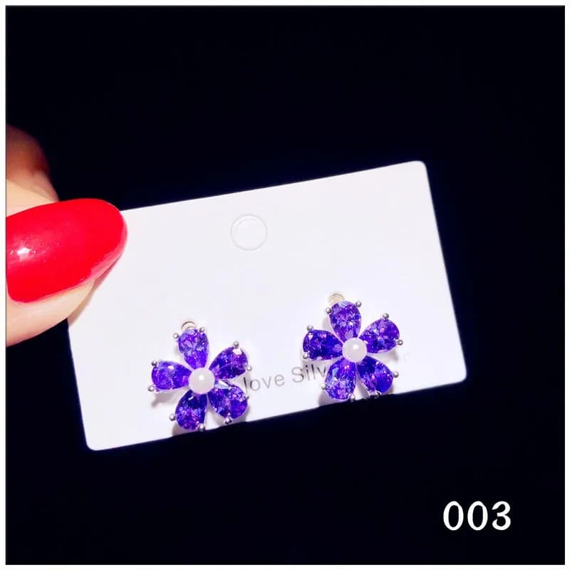 Vintage Drop Earrings For Women Sterling Amethyst Luxury Jewelry Purple Cubic Zirconia Long Tassels Fine Jewelry Accessories