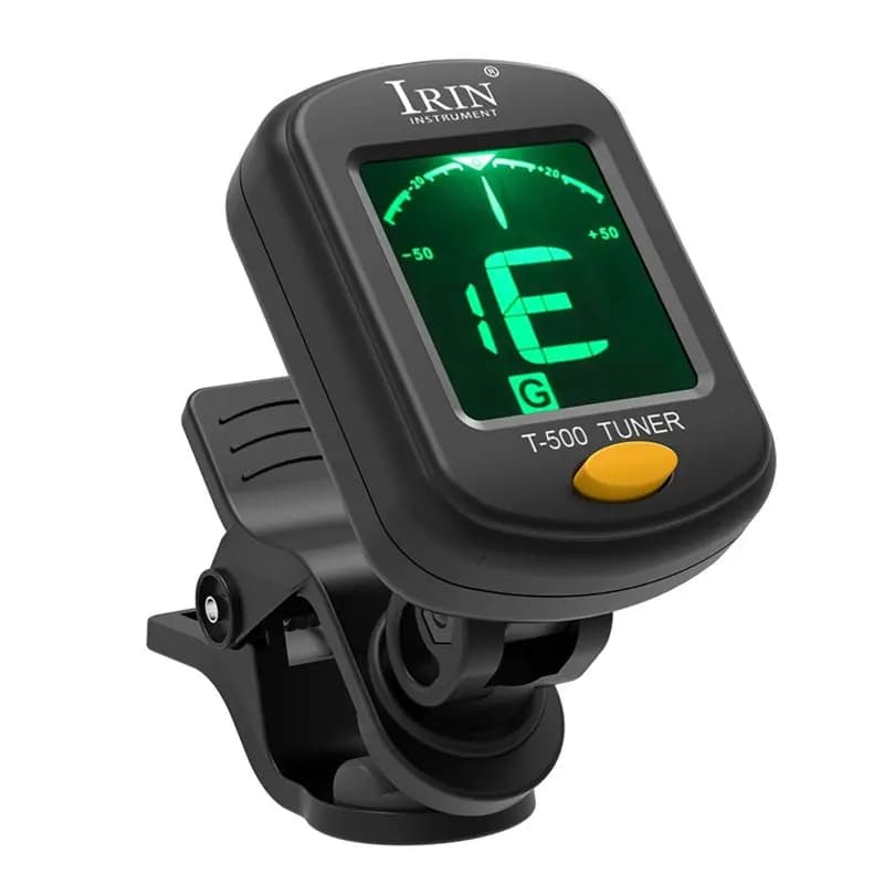 AA67-IRIN T-500 Guitar Tuner Rotatable Clip-On Tuner LCD Display For Chromatic Acoustic Guitar Bass Ukulele Guitar Accessories