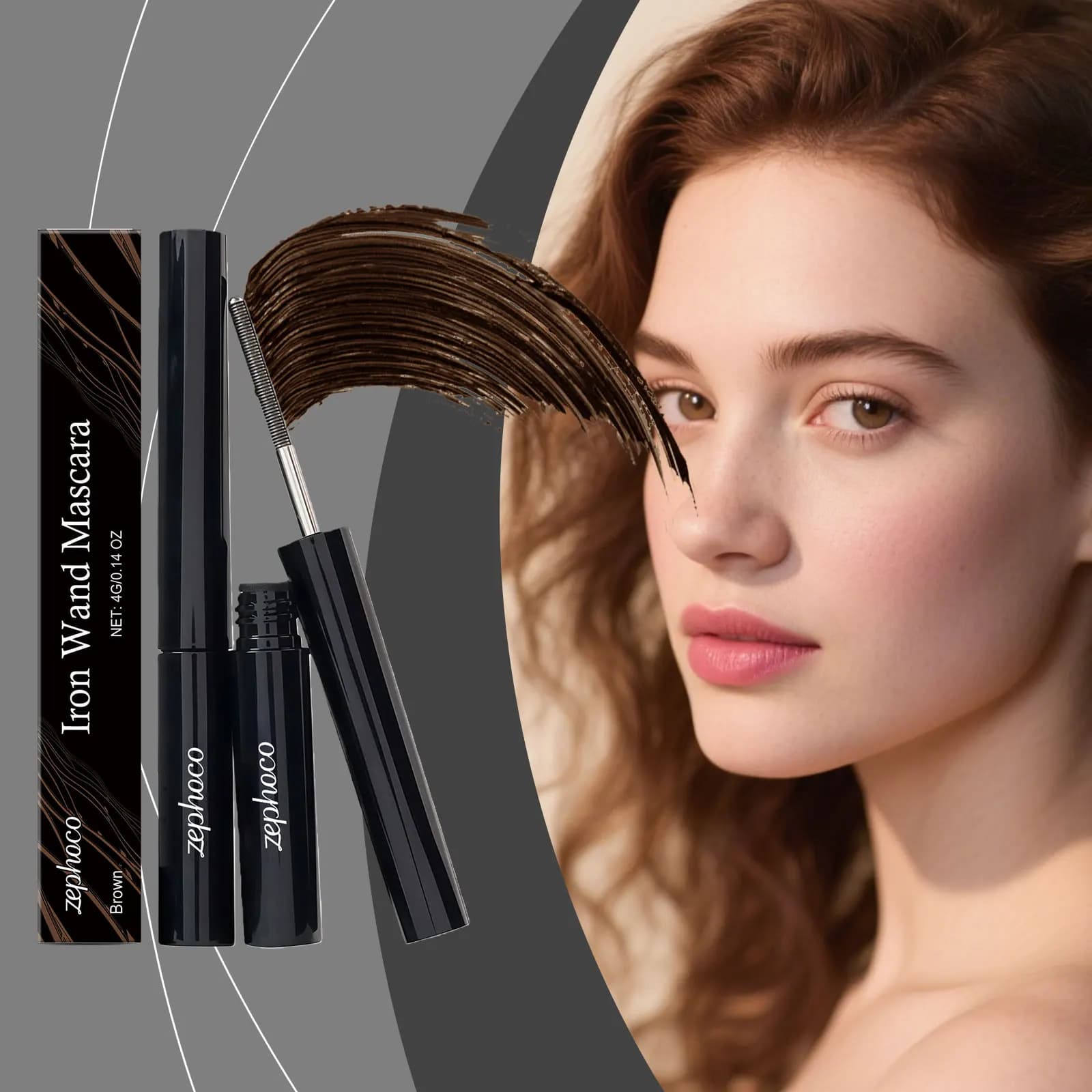 Brown Mascara Waterproof for Curved Eyelashes - Beautiful, Natural and Long-Term Without Waisting