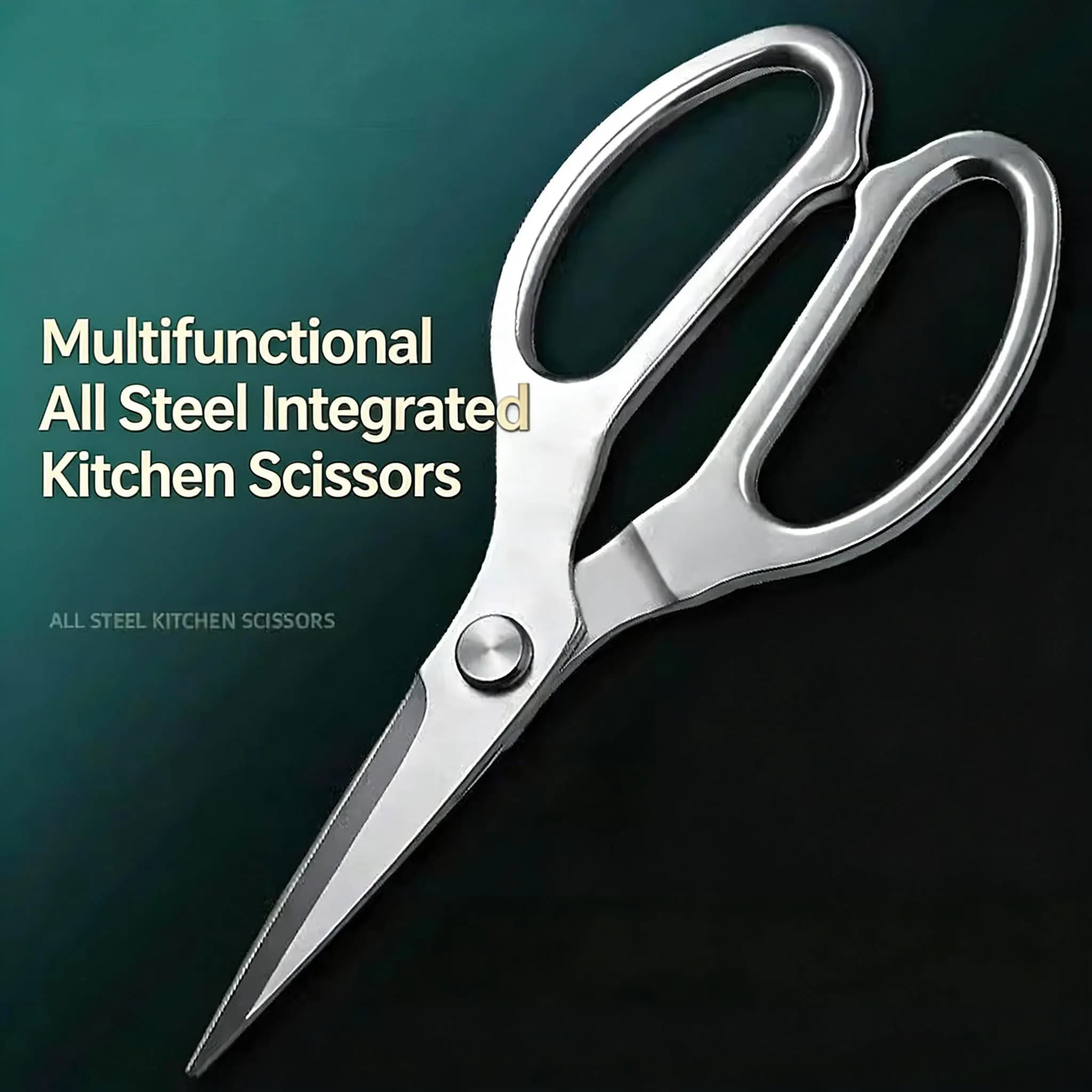 Nuovi forbici da cucina resistenti: cesoie professionali per ossa di pollo in acciaio inossidabile con lunghe lame antiscivolo per pollame e pesci